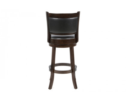 FaFurn 29-Inch Solid Wood Bar Stool with Faux Leather Swivel Seat - Cappuccino