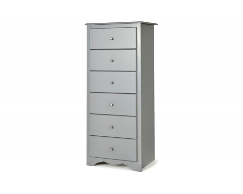 FaFurn Modern 6 Drawer Tall Wood Dresser Chest - Gray