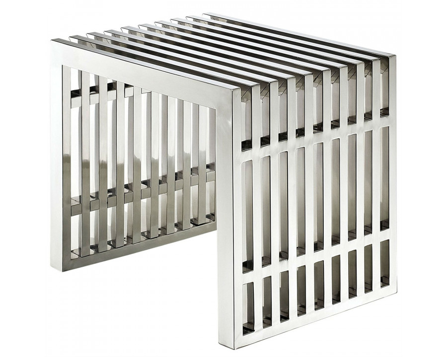 FaFurn - Modern Accent Bench in Stainless Steel