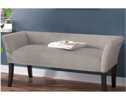 FaFurn - Modern Mid-Century Gray Upholstered Accent Bench