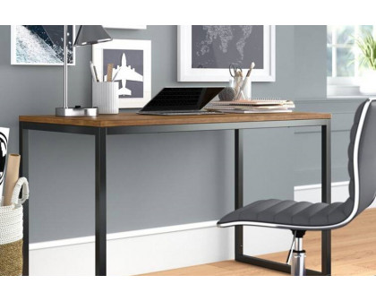 FaFurn - Modern Home Office Desk with Metal Frame and Wood Top