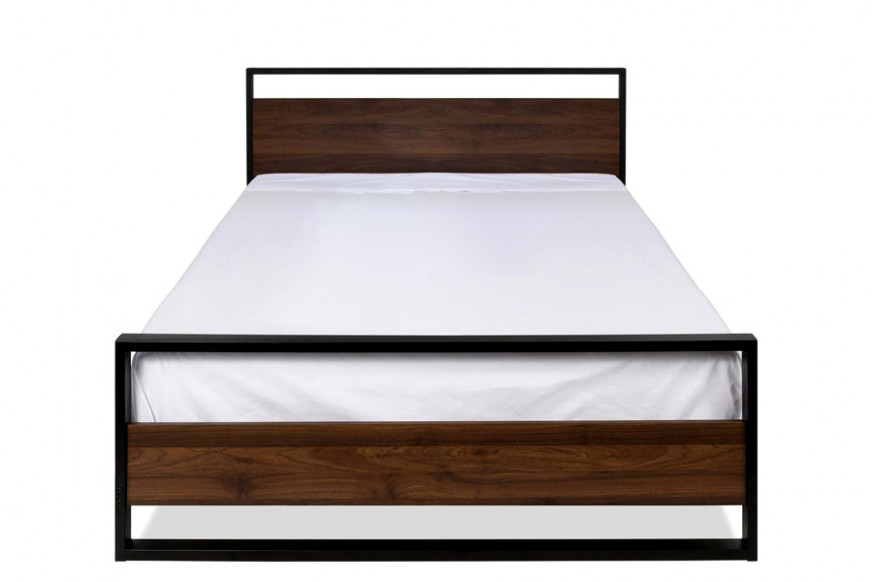 FaFurn™ - Modern Farmhome Queen Low Profile Metal Wood Platform Bed