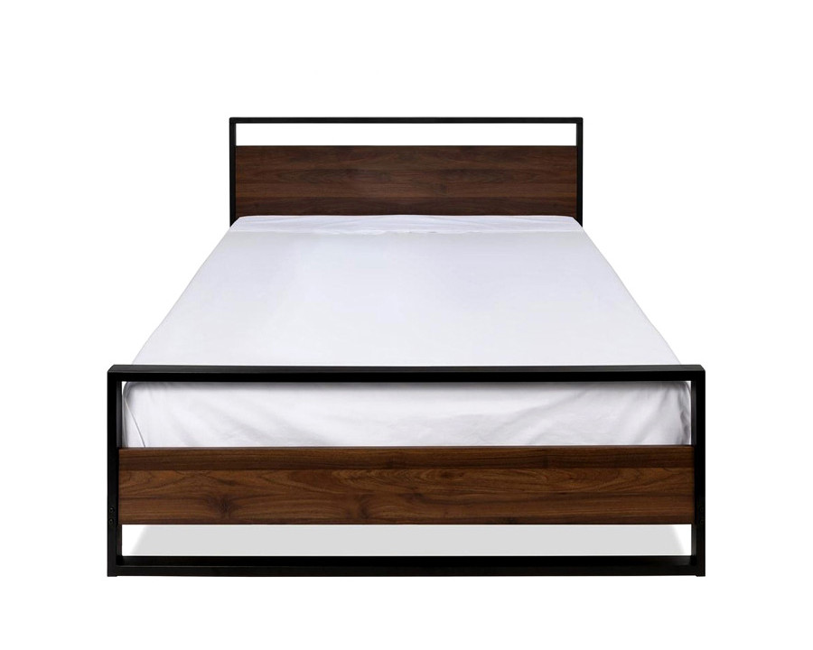 FaFurn - Modern Farmhome Queen Low Profile Metal Wood Platform Bed