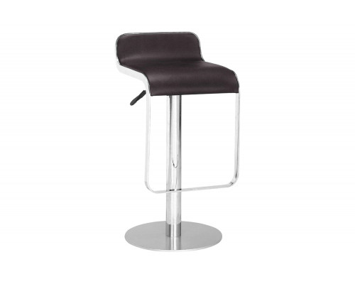 FaFurn - Modern Bar Stool with Espresso Brown Faux Leather Swivel Seat