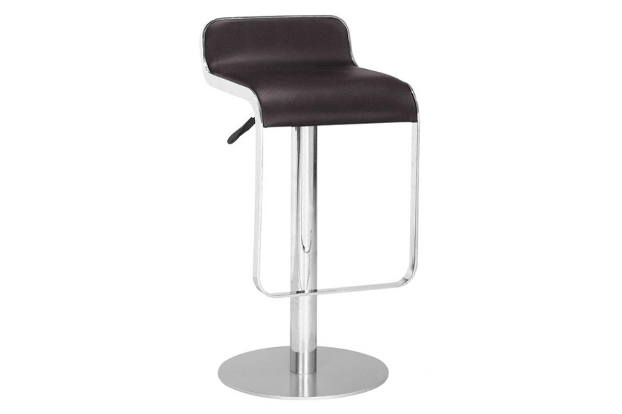 FaFurn™ - Modern Bar Stool with Espresso Brown Faux Leather Swivel Seat