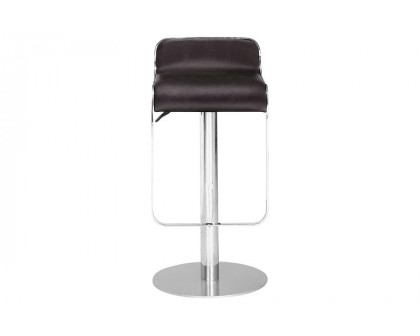 FaFurn™ - Modern Bar Stool with Espresso Brown Faux Leather Swivel Seat