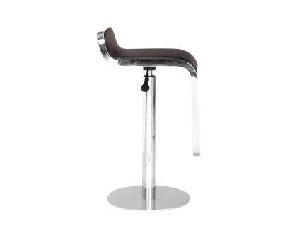 FaFurn™ - Modern Bar Stool with Espresso Brown Faux Leather Swivel Seat