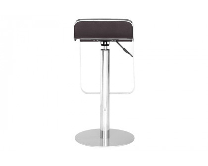 FaFurn™ - Modern Bar Stool with Espresso Brown Faux Leather Swivel Seat