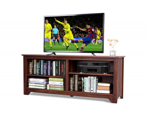 FaFurn Contemporary TV Stand For Up To 60-Inch TV - Medium Brown