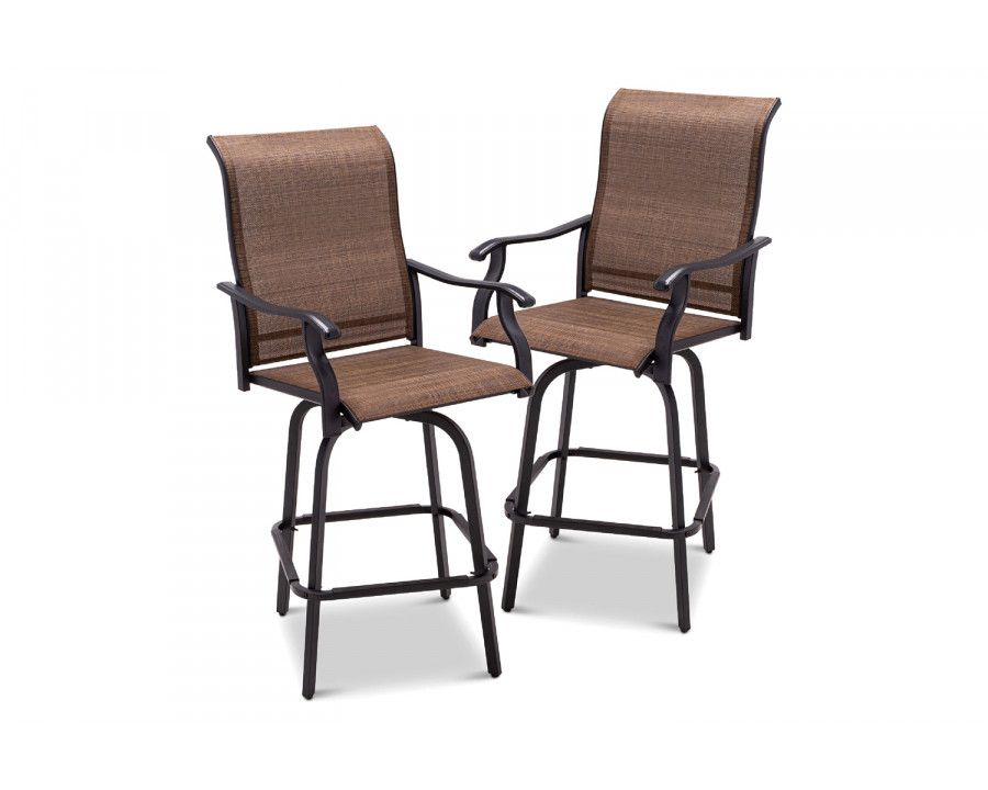 FaFurn - All-Weather Mesh Swivel Barstools (Set of 2)