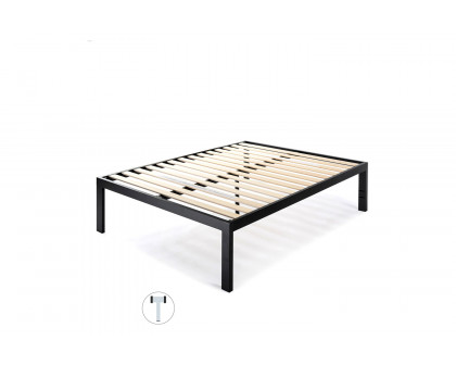 FaFurn - Easy Assemble Metal Platform Bed Frame Wooden Slats