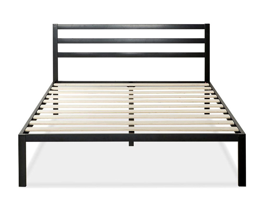 FaFurn Metal Platform Bed Frame with Headboard and Wood Slats - Full Size