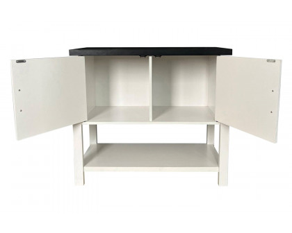 FaFurn Modern 2 Drawer Wooden Storage Console Table - White/Black