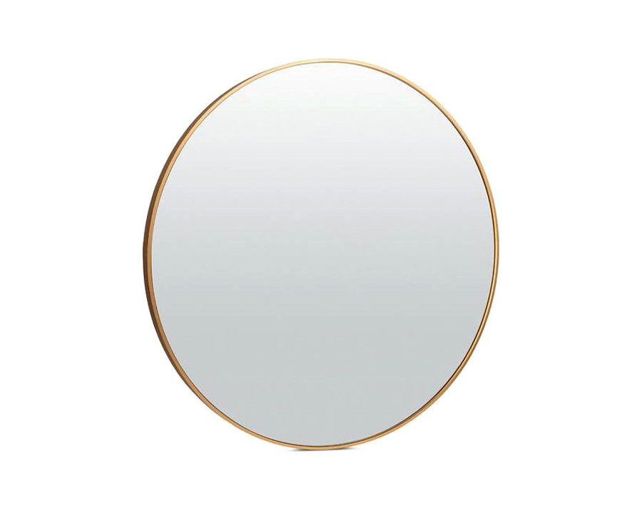 FaFurn 36-Inch Round Bathroom Vanity Wall Mirror Frame - Matte Gold