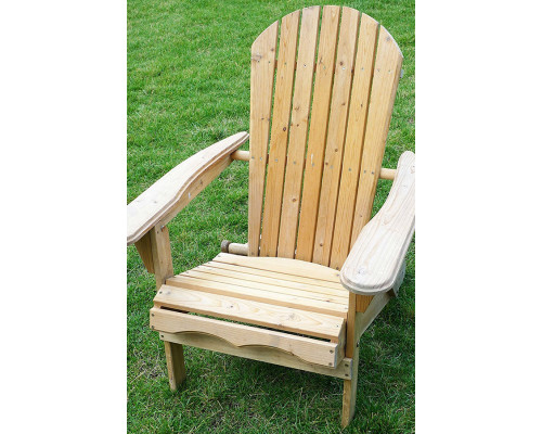 FaFurn - Folding Adirondack Chair For Patio Garden in Natural Wood Finish