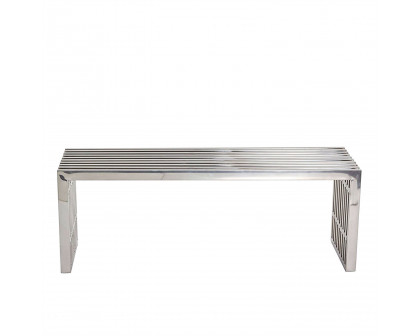 FaFurn - Modern Accent Bench in Stainless Steel