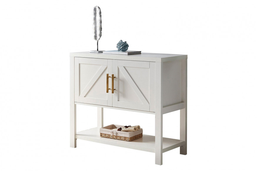 FaFurn™ Modern 2 Drawer Wooden Storage Console Table - White