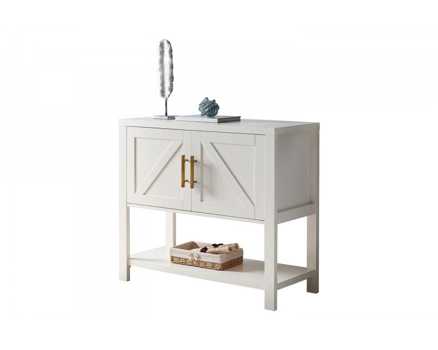 FaFurn Modern 2 Drawer Wooden Storage Console Table - White