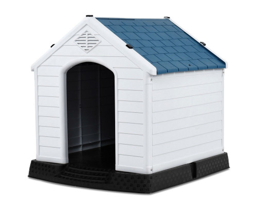 FaFurn - Medium Dog House in Blue/White, Plastic