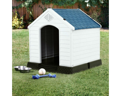 FaFurn - Medium Dog House in Blue/White, Plastic