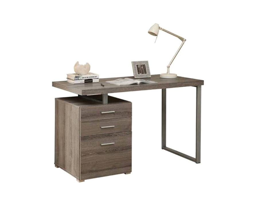 FaFurn - Modern Home Office Laptop Computer Desk in Dark Taupe Wood Finish