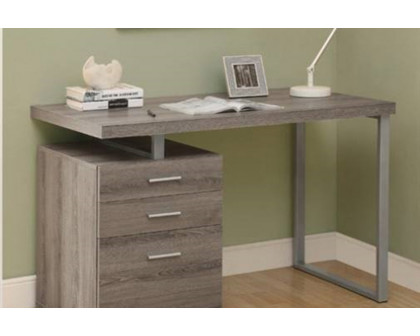 FaFurn - Modern Home Office Laptop Computer Desk in Dark Taupe Wood Finish