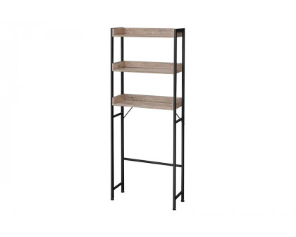 FaFurn Modern Farmhouse 3 Tier Over The Toilet Metal Wood Storage Shelves