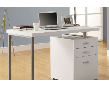 FaFurn - Modern Left Or Right Facing Home Office Computer Desk with File Drawers