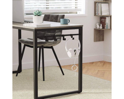 FaFurn - Modern Computer Desk with Hooks in Beige/Gray, Wood