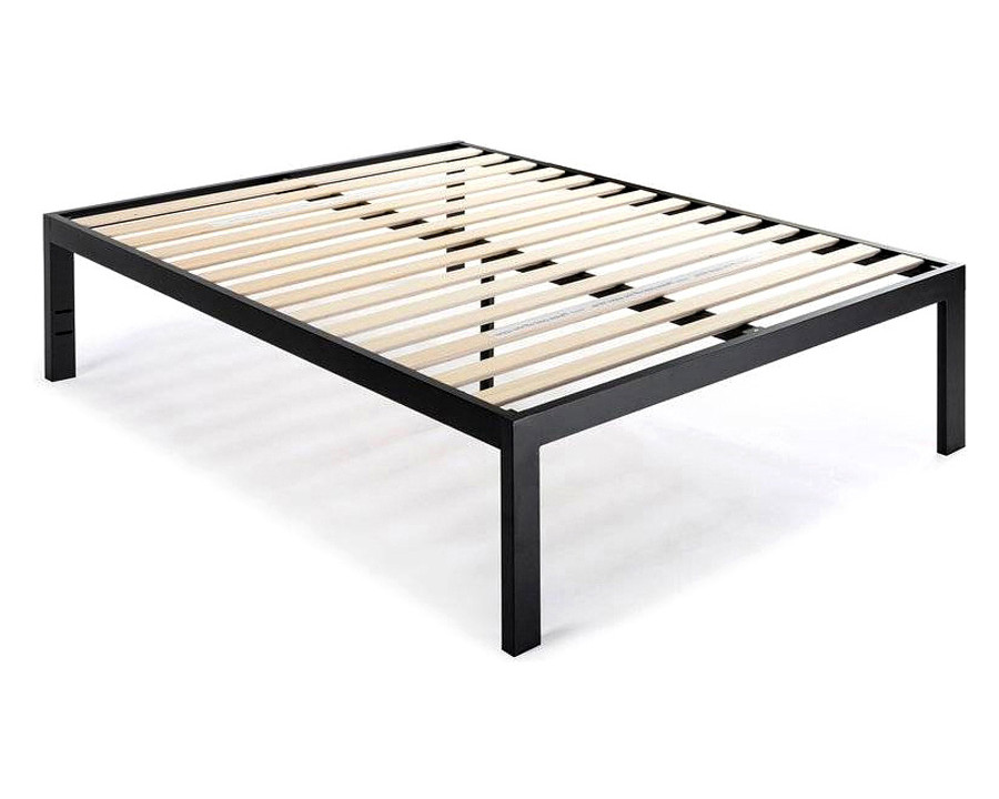 FaFurn 18-Inch Easy Assemble Metal Platform Bed Frame Wooden Slats - King Size