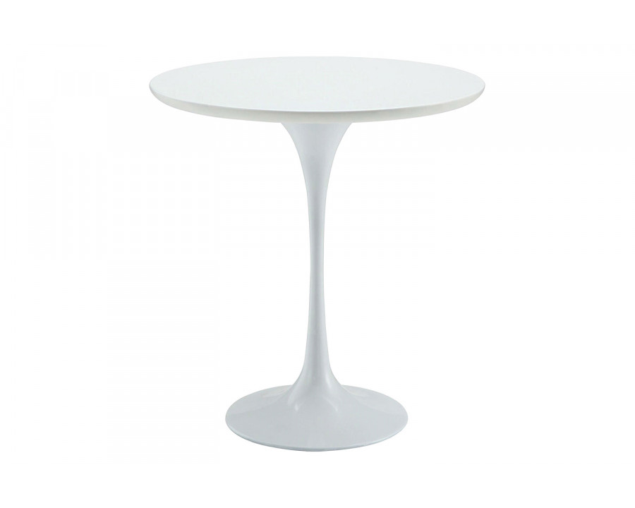 FaFurn - Mid Century Modern Classic 20-Inch Round Side Dining Table in White