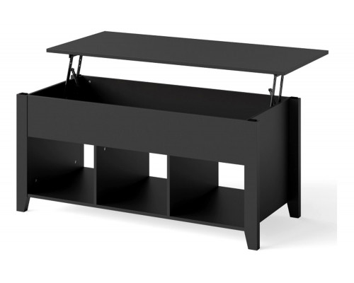 FaFurn Farmhouse Wooden Lift Top Coffee Table - Black