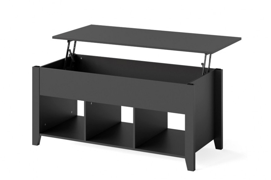 FaFurn™ Farmhouse Wooden Lift Top Coffee Table - Black