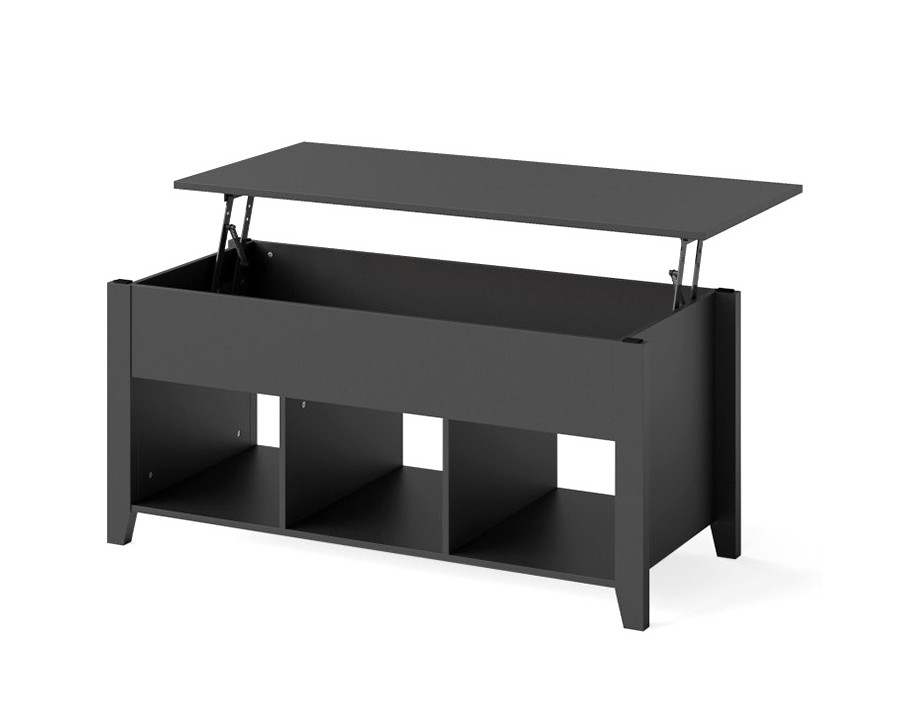 FaFurn Farmhouse Wooden Lift Top Coffee Table - Black