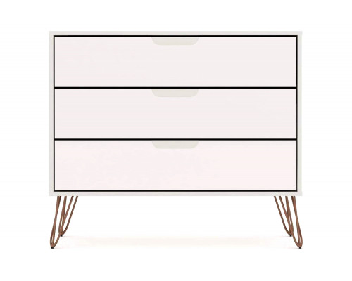 FaFurn Modern Scandinavian Style Bedroom 3-Drawer Dresser - Off-White