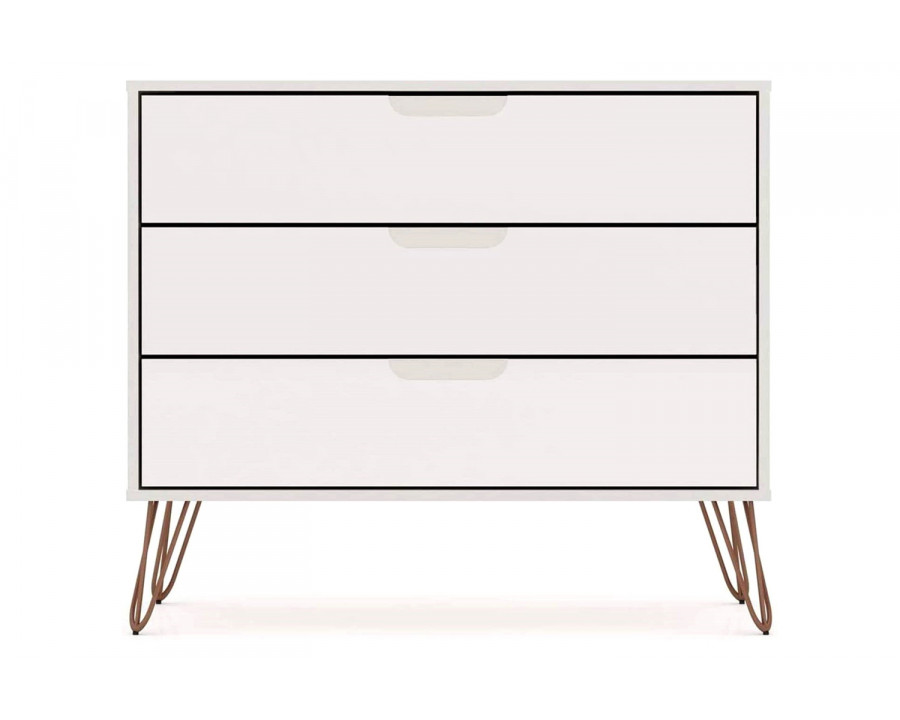 FaFurn Modern Scandinavian Style Bedroom 3-Drawer Dresser - Off-White