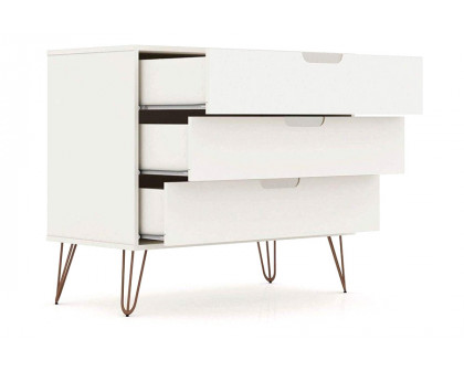 FaFurn Modern Scandinavian Style Bedroom 3-Drawer Dresser - Off-White