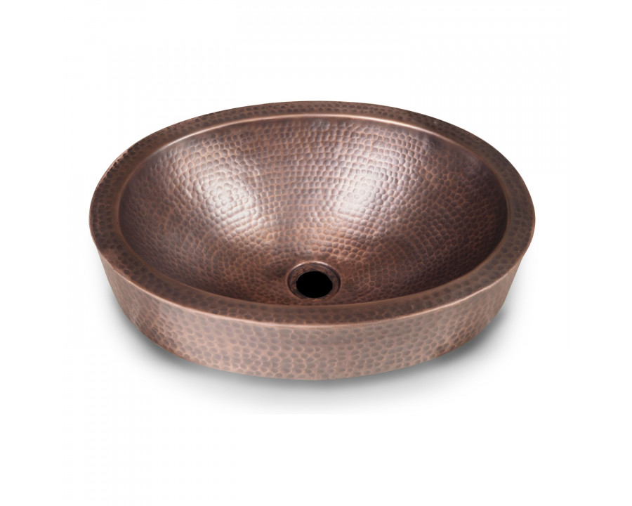 FaFurn - Oval Sink Drop-in or Vessel in Hammered Copper