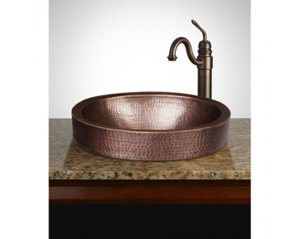 FaFurn - Oval Sink Drop-in or Vessel in Hammered Copper