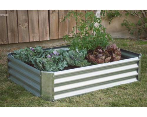 FaFurn - Industrial Farmhouse Steel Raised Garden Bed Metal Planter with Lining