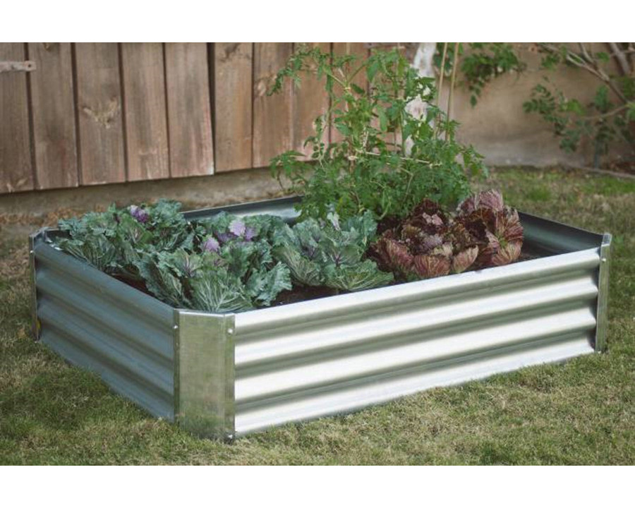 FaFurn - Industrial Farmhouse Steel Raised Garden Bed Metal Planter with Lining