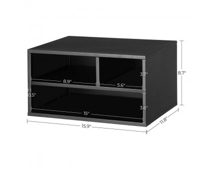 FaFurn - Modern Printer Stand with 2-Shelves in Black, Metal