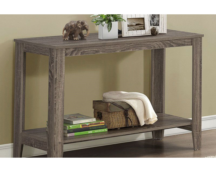 FaFurn - Sofa Table Console Table in Dark Taupe Wood Finish