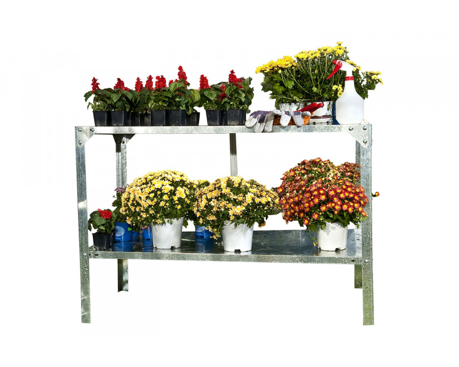 FaFurn - Outdoor Metal Shelving Unit Garden Potting Bench in Sturdy Galvanized Steel