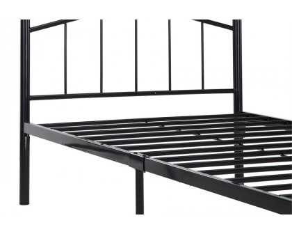 FaFurn - Twin Size Black Metal Platform Bed with Headboard and Footboard