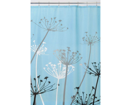 FaFurn - Black and Blue Thistle Flower Fabric Shower Curtain