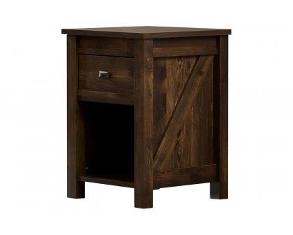 FaFurn - Farmhouse 1-Drawer Bedroom Nightstand with Open Shelf