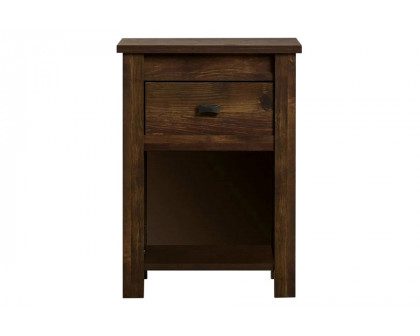 FaFurn Farmhouse 1-Drawer Bedroom Nightstand with Open Shelf - Rustic Pine