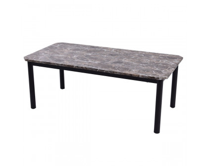 FaFurn - 3-Piece Coffee Table and End Table Set with Faux Marble Top in Marble