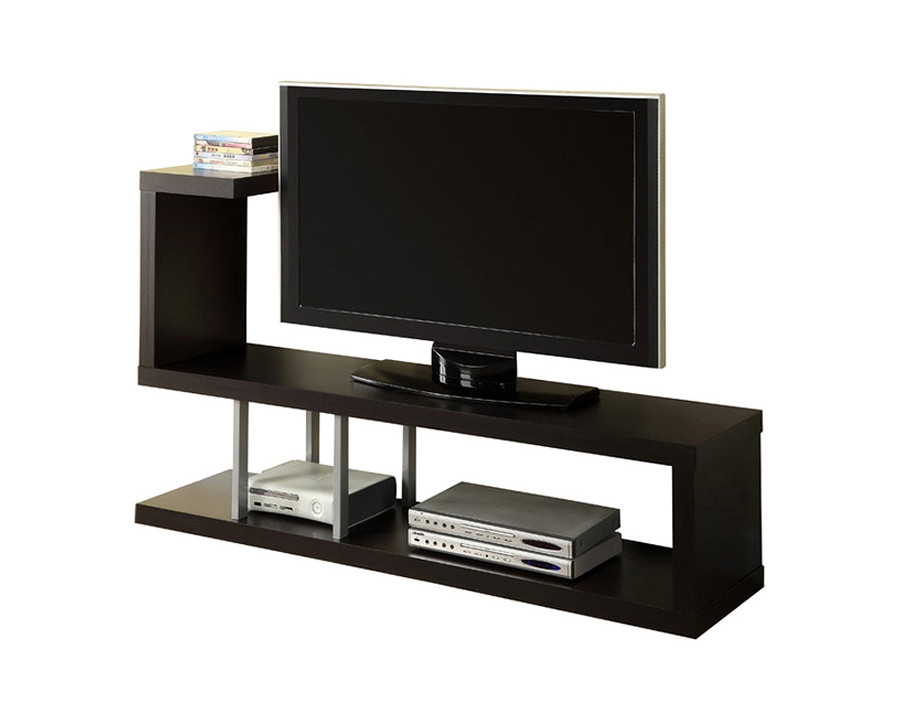 FaFurn - Modern Entertainment Center TV Stand in Cappuccino Finish